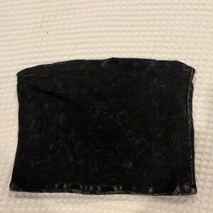 Black Washed Tube Crop Top